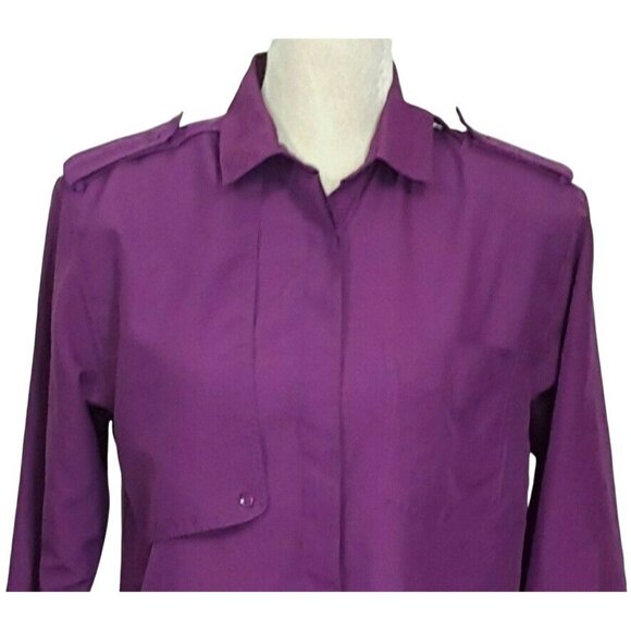 Diane Von Furstenberg Tops - Vintage Diane Von Furstenberg Blouse Size M Button Down Long Sleeve Shirt Purple